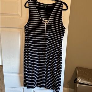 Navy and White Striped Sleeveless Dress
Ralph Lauren